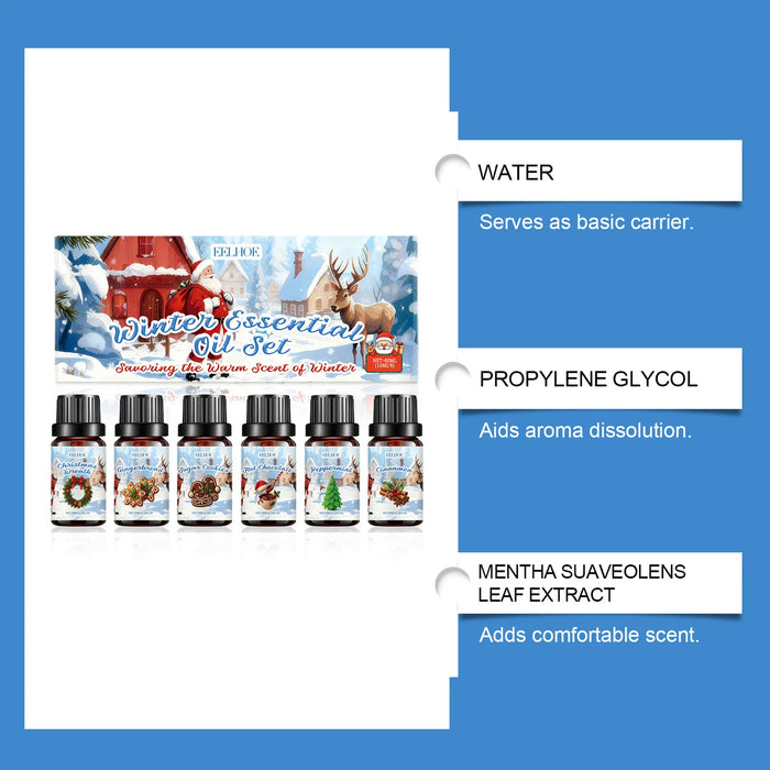Natural Pure Essential-Oil Diffusers Winter Present Set Fragrance Oil Diffuser Aromatherapy Mood Boost Relieve Stress Moments