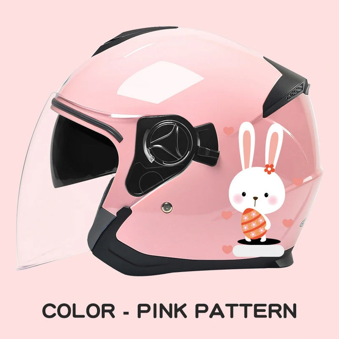 AD Motorcycles Half Helmets Summer Moto Motocross Men and Women Double Lens Electric Vehicles free size Helmets