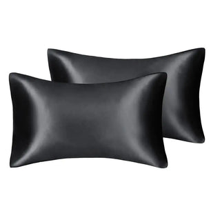 2pcs/lot Solid Silky Satin Skin Care Pillowcases Hair Anti Pillow Case Queen Size Envelope Pillow Covers for Home Hotel Travel