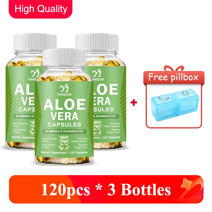 Natural Herbal Aloe Vera Supplement, Support Digestive Health & Natural Detox, Skin Care & Immune System Aid, GMP Certified