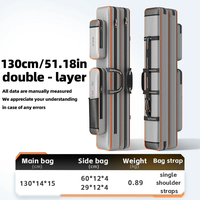 Fishing Gear Bag: Shock & Wear Resistant, Large Capacity with Multi-Layer Storage for Fishing Rods & Tackle