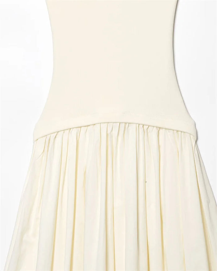 Women's Dress New Summer 2025 White Halterneck Panelled Dress Sexy off-the-shoulder design Elegant temperament Personality