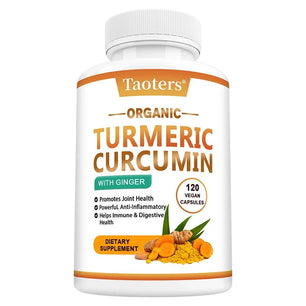 Organic Turmeric and Ginger Supplement - Contains Black Pepper Extract for Digestion Knee & Joint Support - Vegan & Non-GMO