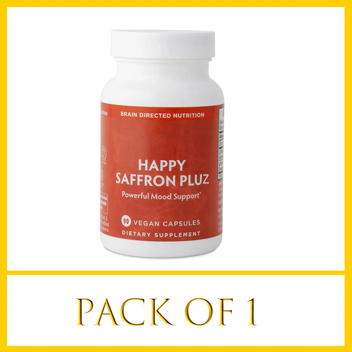 Happy Saffron Supplements Saffron Extract for Mood & Memory, Eye Health - Joint Supplement for Women & Men - 90 Vegan Capsules