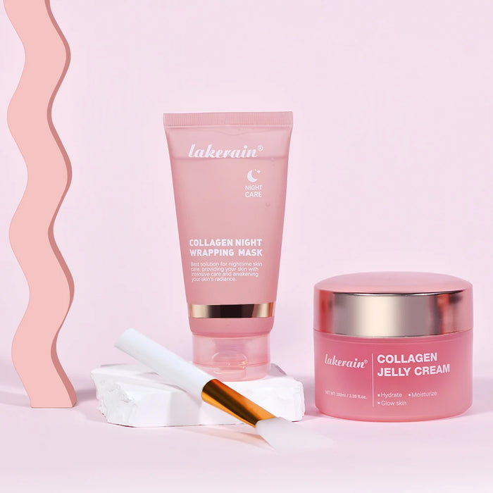 Collagen Jelly Cream Hydrolyzed Collagen Overnight Facial Mask Wrapping Peel-Off Mask Hydrating Firming Moisturizing SkinCare