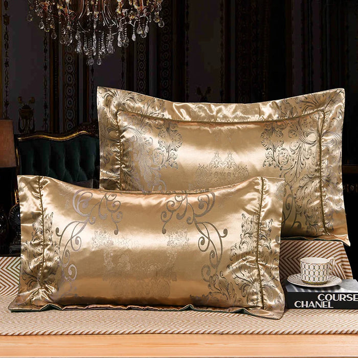 1 Pair Satin Jacquard Pillowcase Soft Smooth Bedding Cushion Cover 48*74cm Mulberry Satin Pillow Cover