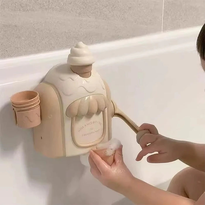 Bath Toy Portable Ice Cream Foam Maker Bath Bubble Toy for Boys Girls Birthday Gift Ice Cream Machine Water Bathroom Toy