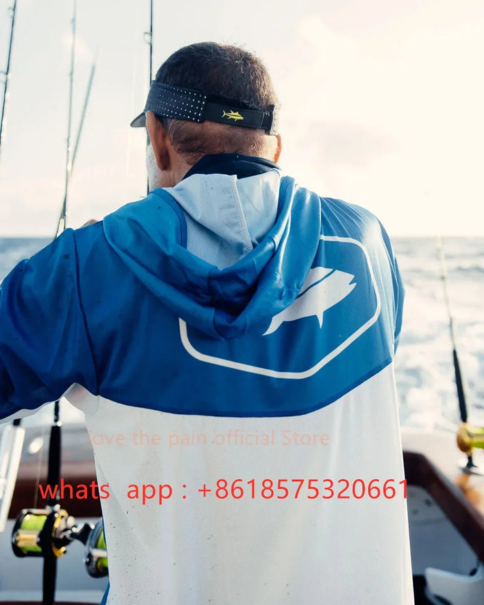 Bill Fish Gear Mens Long Sleeve Fishing Hoodie Shirts Fishing Performance Apparel Camisa De Pesca Fishing Sun Protection Jerseys