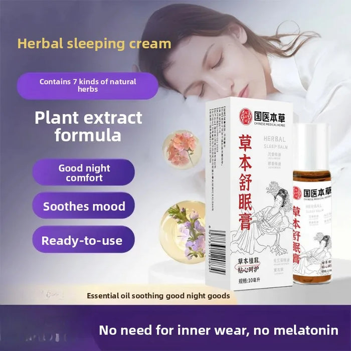 Herbal Sleep Roll-On -Aromatherapy Slumber Balm Agarwood Oil & Acupressure Formula for Natural Insomnia Relief Rollerball