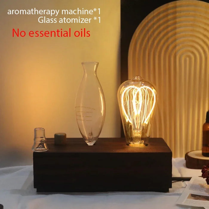 Aroma Diffuser Vintage Tungsten Filament Lamp Aromatherapy Machine Humidifier Lighting Sandalwood Pure Essential Oil Diffuser