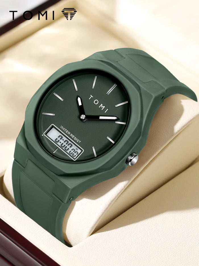 TOMI Men's Electronic Watch; Trendy Simple Wrist Watch; Waterproof Sports Outdoor Electronic Watch