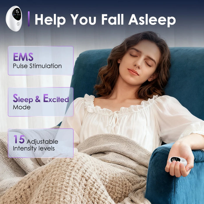 Handheld CES Sleep Aid Device EMS 2Modes & 15 Levels Hypnosis Insomnia Mental Stress Pressure Relief Anxiety Eliminat Relaxation