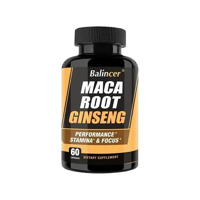 Maca Root Capsules with Ginseng - Promote Energy, Mood, Stamina & Performance Supports Mental Health for Men and Women