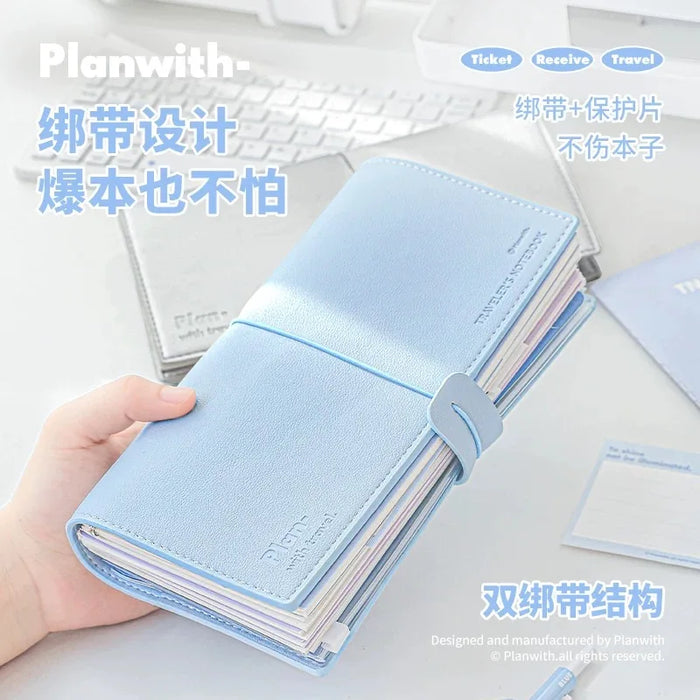 MINKYS PU leather Travel Journal Notebook Planner Yearly Daily Weekly Agenda Book School Stationery