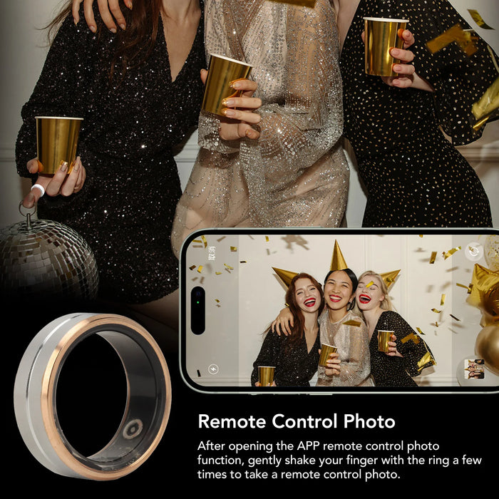 Smart Health Ring with APP Sleep Monitoring Step Counting Camera Control IP68 Waterproof Smart Ring Fitness Tracker Men Women