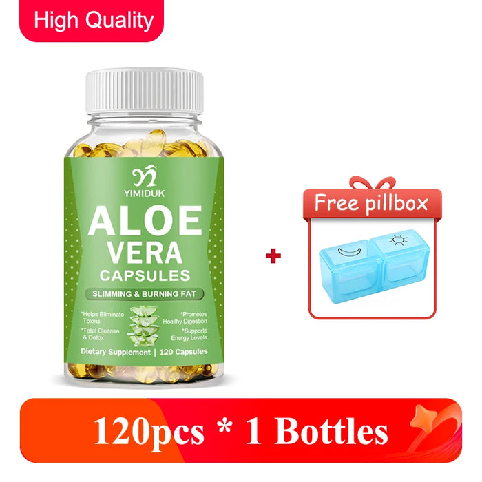 Natural Herbal Aloe Vera Supplement, Support Digestive Health & Natural Detox, Skin Care & Immune System Aid, GMP Certified