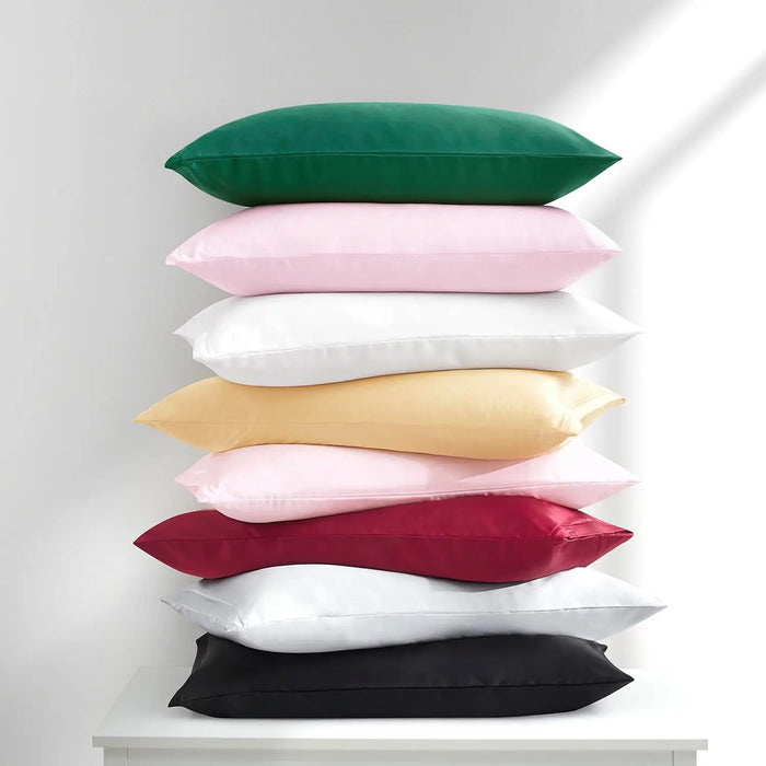 2PCS Satin Pillowcase Gifts Luxurious and Silky Throw Pillows with Envelope Closure 20x36 Inches Pillow Cover for Hair and Skin