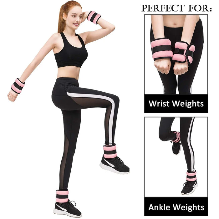 1 Pair Ankle Wrist Weights (0.25kg/0.5kg Each Pack) for Women Men, New Arm Leg Weights Set with Adjustable Straps for Exercise