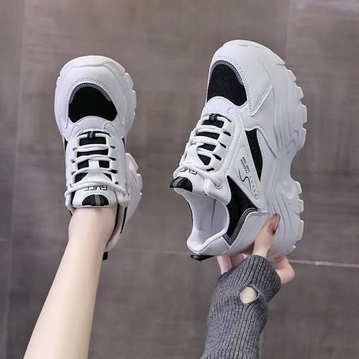 Women's Sport Shoes Spring Autumn New Color Block Sneakers Lightweight Running Shoes Casual Thick Bottom Tennis Vulcanize Shoes