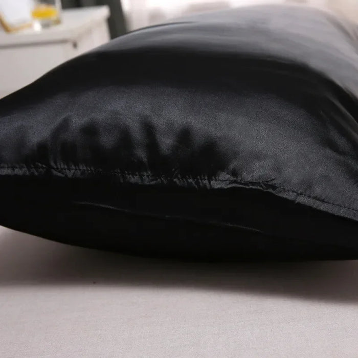 2 pcs Luxurious  Faux Silk Pillowcase Comfortably Soft and Hypoallergenic Satin Pillow Cover Silky Smooth For Good Night's Sleep
