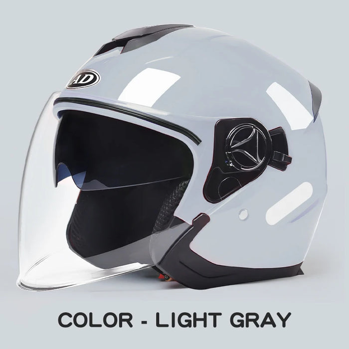 AD Motorcycles Half Helmets Summer Moto Motocross Men and Women Double Lens Electric Vehicles free size Helmets
