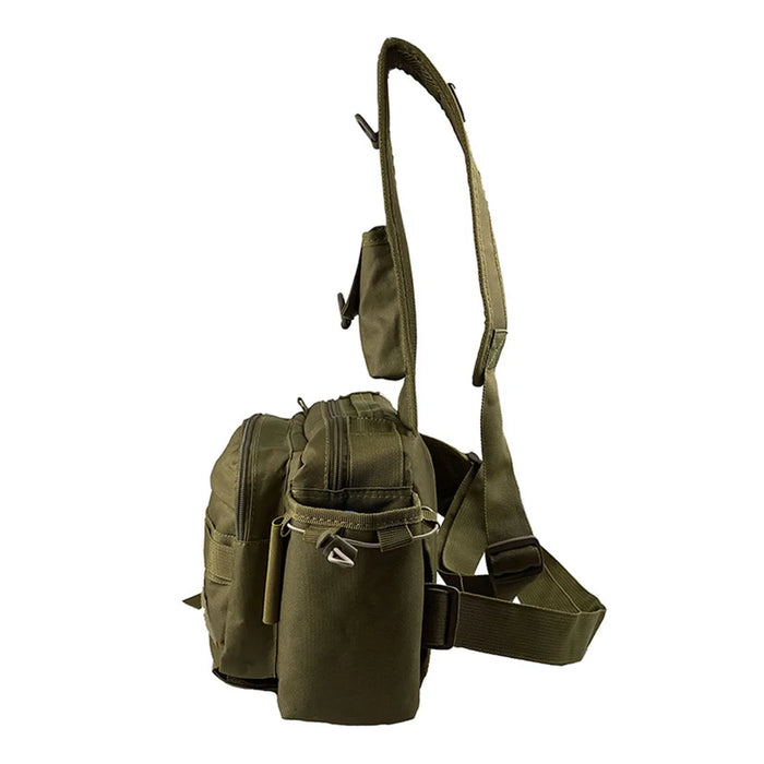 Fishing Tackle Bag Multi-Pocket Fishing Gear Bag Single Shoulder Fishing Storage Bag with Rod Holder for Fishing Hiking Hunting