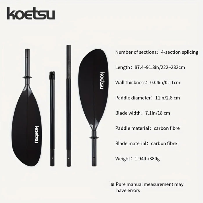 KOETSU full carbon kayak paddle KAYAK canoe double-ended paddle detachable four-section paddle accessories