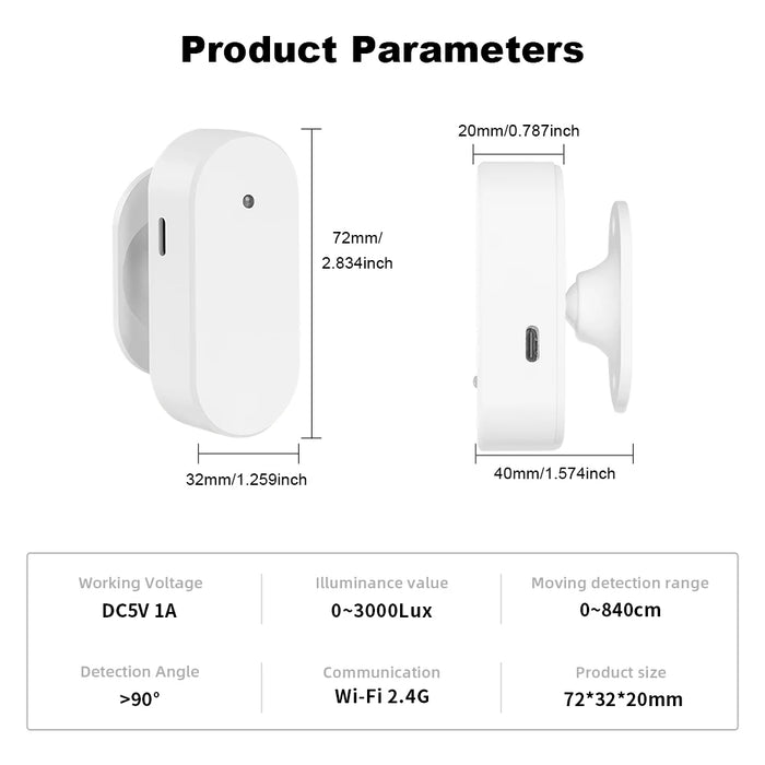 Tuya WiFi Human Presence Detector Smart Human Body PIR Sensor 24GHz Radar Millimeter Wave Detector Motion Sensors