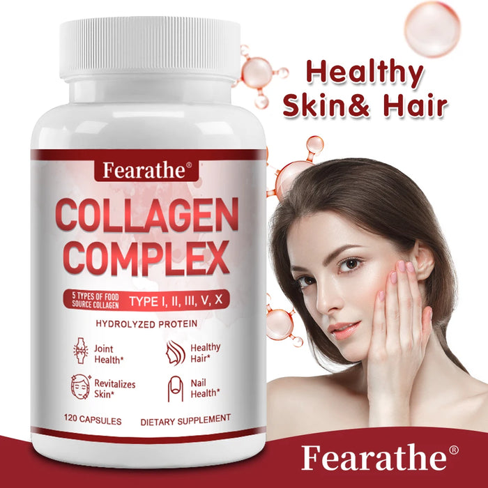 Multiple Collagen - Supports Skin, Hair, Nails and Joints Health, Support Cell Health, Anti-aging, Antioxidant, Women & Men