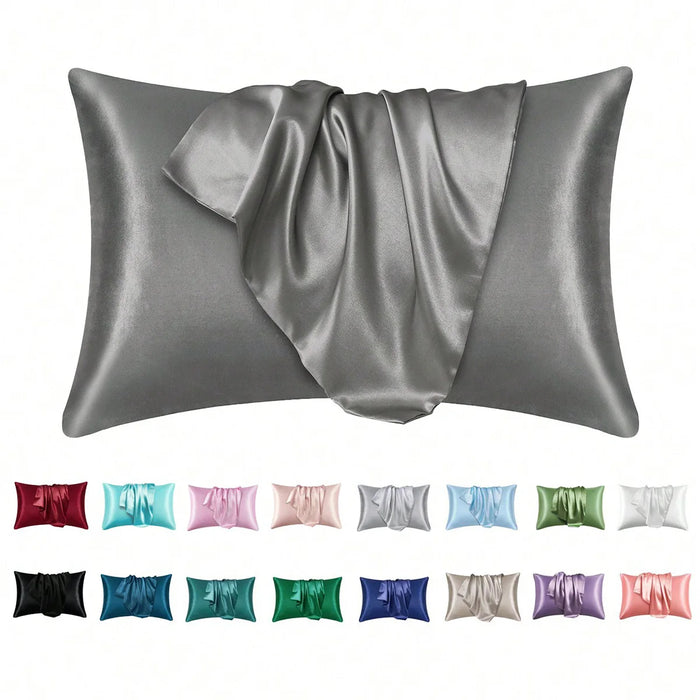 2 pcs Pillowcase for Hair and Skin, Silk Satin Pillowcase  Pillow Cases Set of 2， Silky Pillow Cover with Envelope Closure