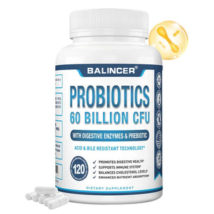 Probiotic + Prebiotic Supplements - Contains Digestive Enzymes To Support Digestive Health and The Immune System