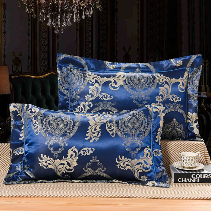 1 Pair Satin Jacquard Pillowcase Soft Smooth Bedding Cushion Cover 48*74cm Mulberry Satin Pillow Cover