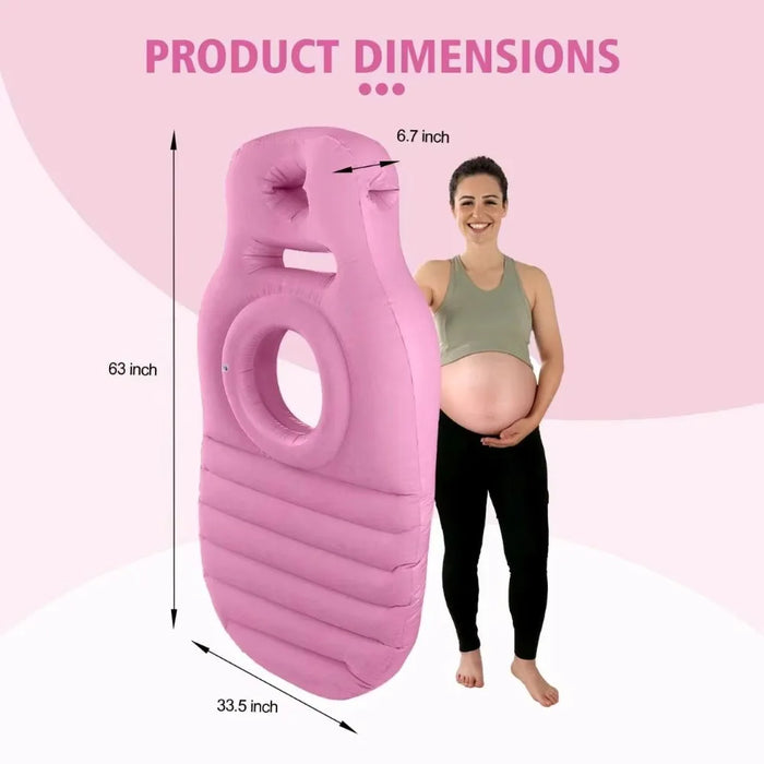 With Holes Inflatable Maternity Bed Foldable Adjustable Firmness Maternity Sleeping Mat Includes Air Pump