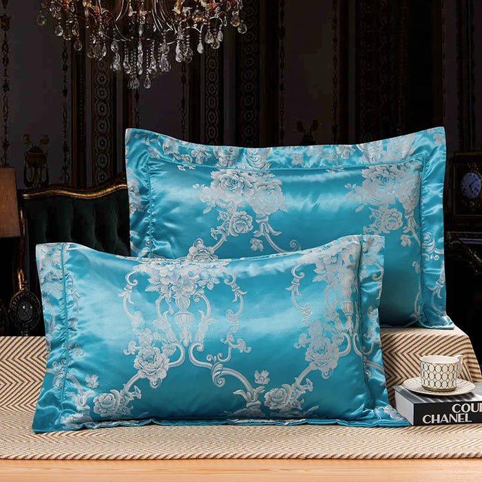 1 Pair Satin Jacquard Pillowcase Soft Smooth Bedding Cushion Cover 48*74cm Mulberry Satin Pillow Cover