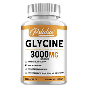 Glycine Supplement - Promotes Restful Sleep and Relaxation, Muscle, Bone, Joint, Brain and Heart Health, Stress