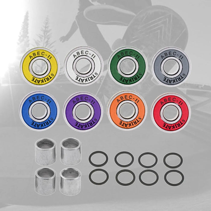 8 Frictionless Abec 11 Skateboard Roller Skate Wheels Scooter Spare Bearings