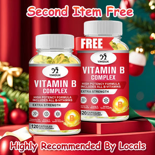High Strength Vitamin B Complex Supplement, with Vitamin C, for Stress & Fatigue Relief, Metabolism & Heart Health, Women & Men