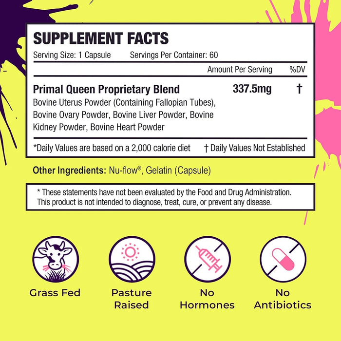 Primal Grass Fed Beef Organ Supplement for Women, Balance Hormones, Better Energy, Mood, & Libido Improve Menstruation