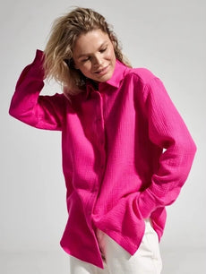 Women Blouse Long Sleeve Shirts Autumn 100% Cotton Loose Tops Lady Crepe Blouses Oversized Shirts 8 Colours Hemd Shirt S02