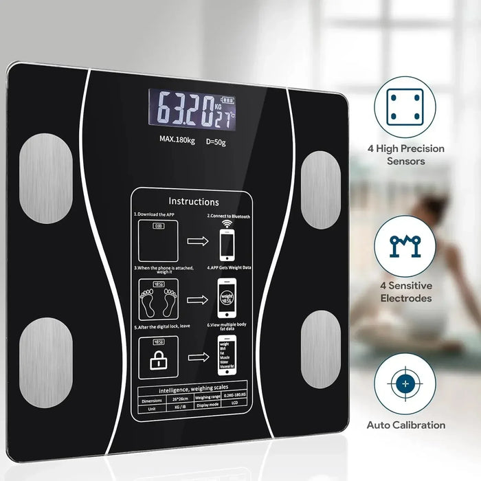 (Top selling) Smart Weight Scale with Bluetooth Connectivity for BodyMetrics Monitoring