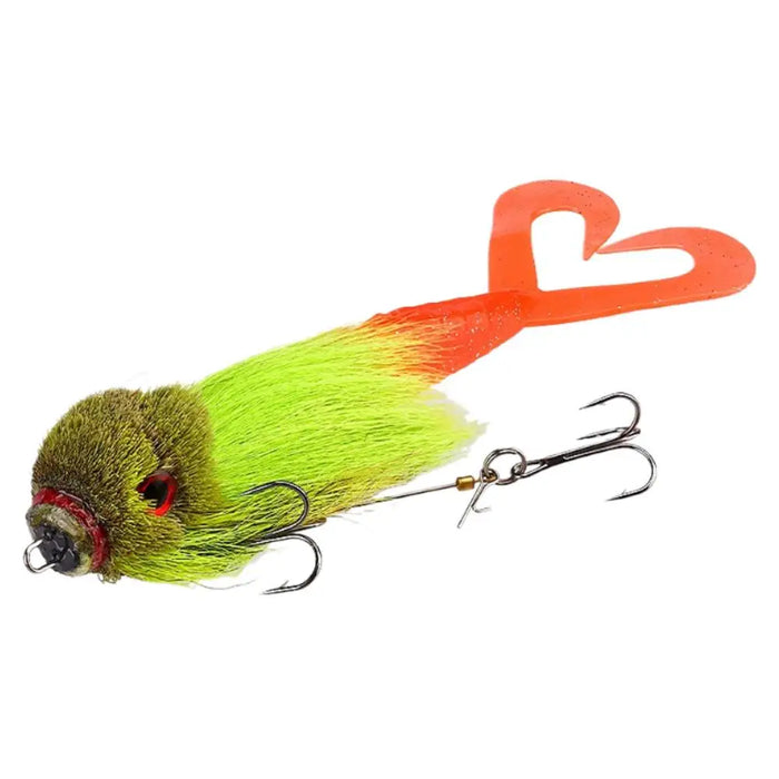 Fishing Lure Deer Hair Mouse 21cm 40g Sinking Hard Bait Fork Tail Artificial Lure Steel Hooks Bass Trout Casting Fishing Gear