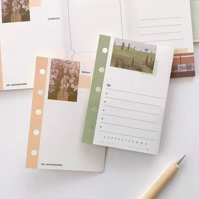 20sheets/Lot M5 Tri-Fold Loose-Leaf Inner Page Notebook Refill To Do Journal Sketchbook Accessories Diary Office Supplies
