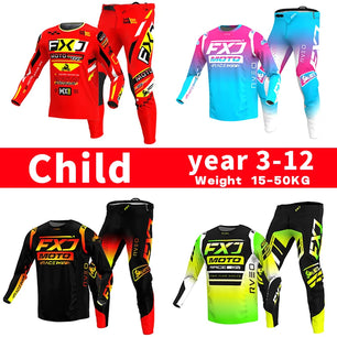 SIZE 20 22 24 26 28 motocross jersey and pants kids FXJ enduro gear set MX Gear Set children Youth MTB DH UTV Racing Sui