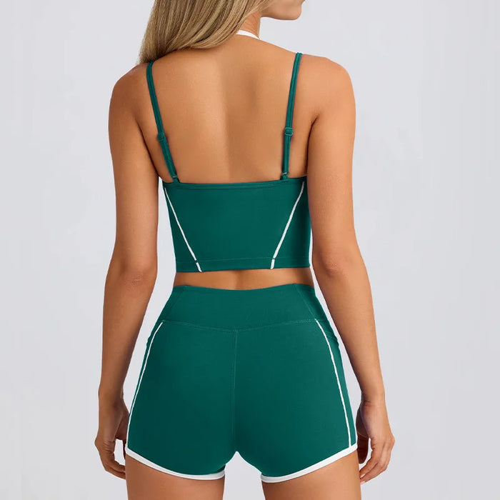 Sports Underwear Vest Shorts Suspender Bra Beauty Back Pilates Skinny High Elastic Fitness Running Yoga Set  Clothes for Women