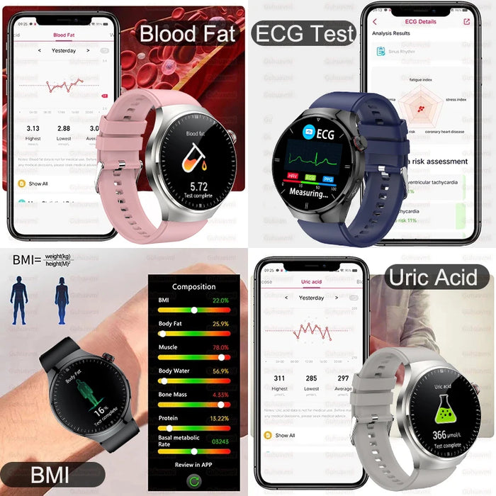 New health monitoring Smart Watch physical examination Health Wacth Blood pressure ECG+PPG Sport Call Smartwatch For Android iOS
