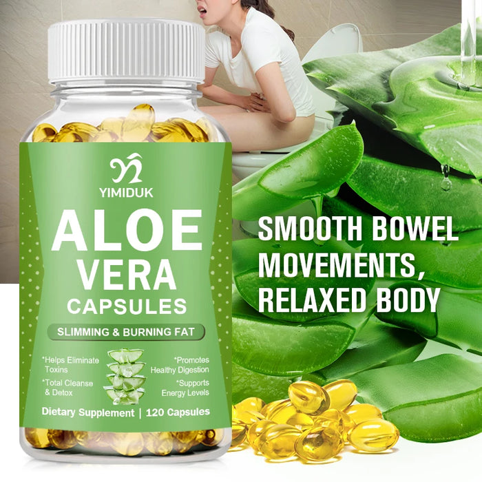 Natural Herbal Aloe Vera Supplement, Support Digestive Health & Natural Detox, Skin Care & Immune System Aid, GMP Certified