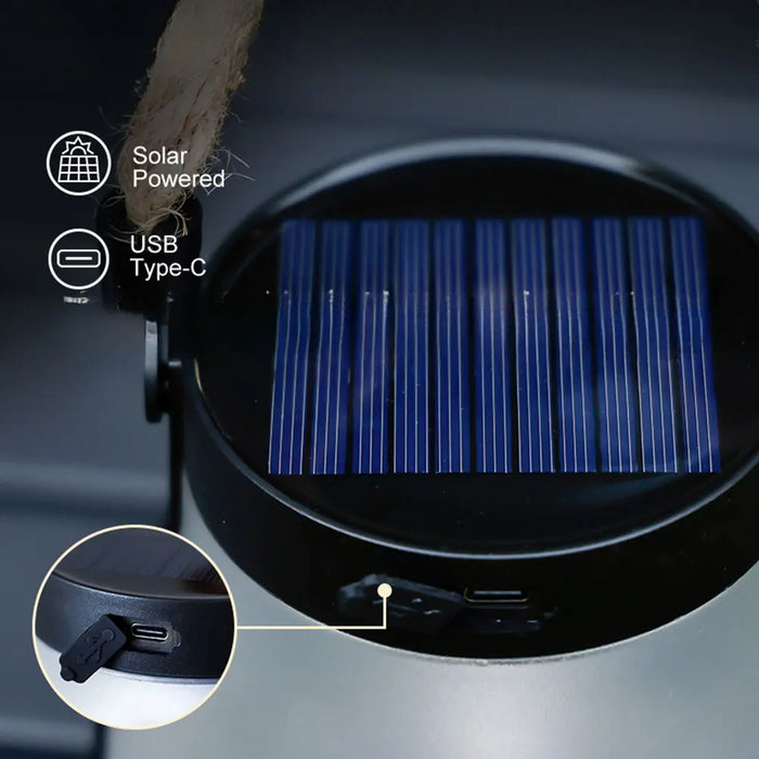 Outdoor Camping Light,Portable Solar Hanging Flame Lantern Solar-Powered Auto On/Off,For Camping Tent Garden Patios Lighting