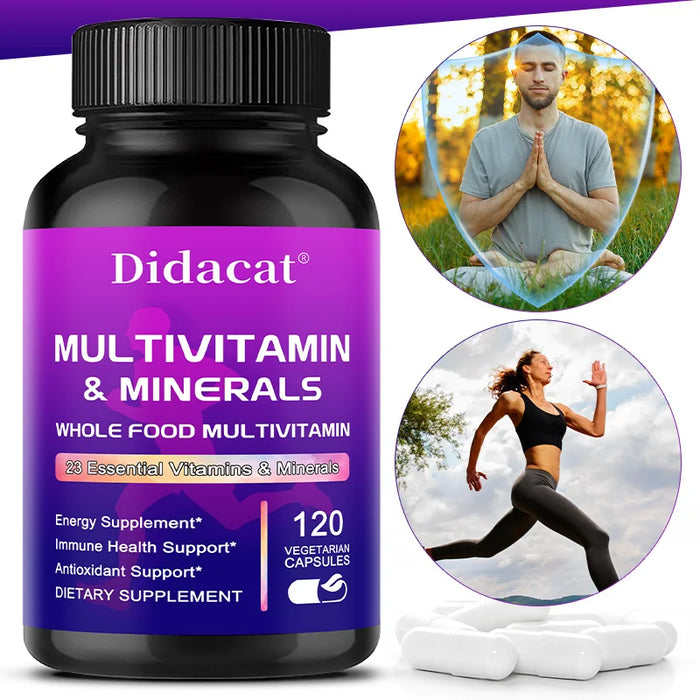Whole Food MultiVitamin and Minerals - 120 Multivitamins for Women and Men, Powerful Antioxidants for Digestive Support