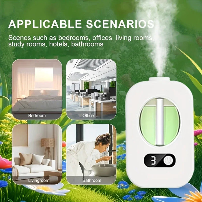 Rechargeable Timer-Controlled Aromatherapy Diffuser Multi-Fragrance Essential Oil Combo Air Freshener Odour Eliminator