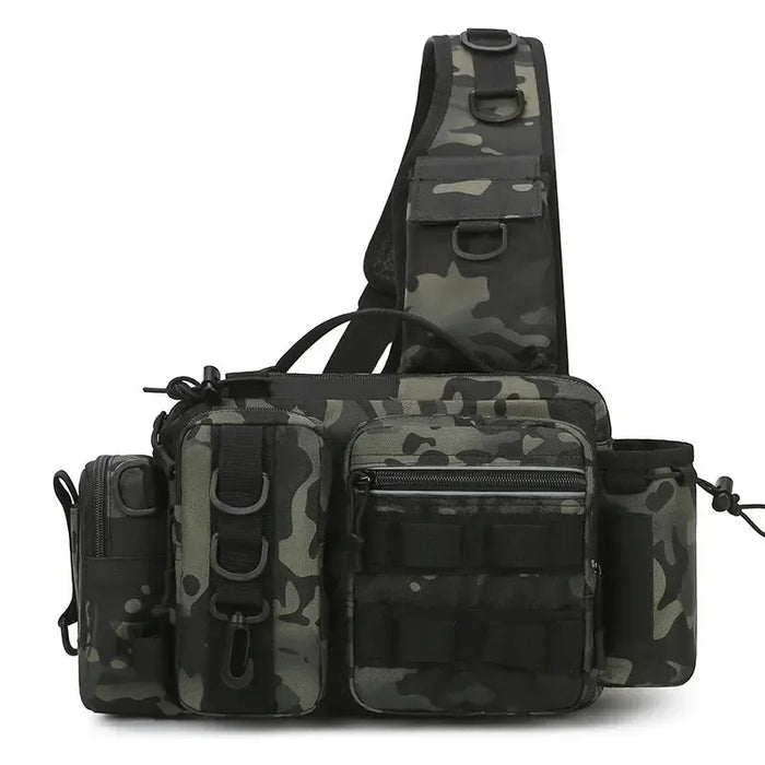 Fishing Gear Backpack、Fishing Bait Box、Equipment Storage Bag、Men's Fly Fishing Backpack、Shoulder Bag with Rod Holder and Strap